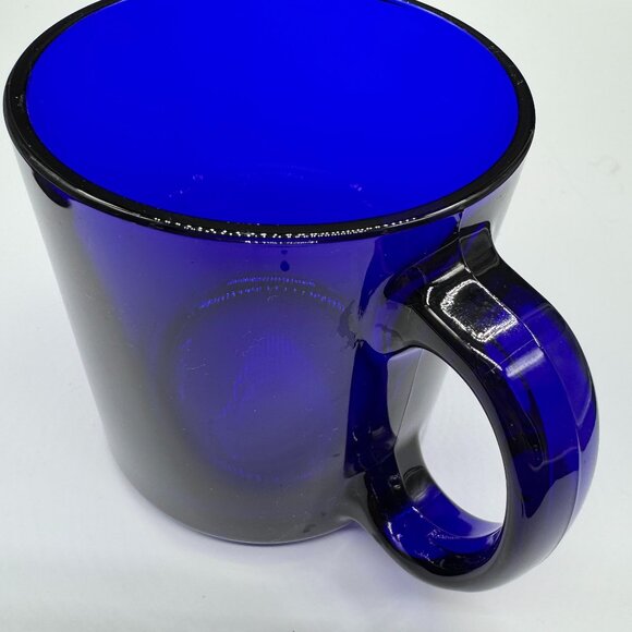 Cobalt Blue Glass Coffee Mug Cup - Picture 5 of 6